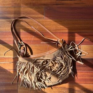 Fringe Crossbody Shoulder Bag in Tan